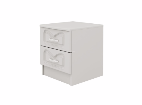 Тумба Прикроватная Настя-1 МДФ (Ш-400 x В-466 x Г-400 мм)/Белый Глянец- 2 шт