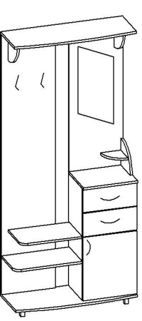 Прихожая Юлианна ЛДСП/Разные Цвета (0,9*2,05*0,36)