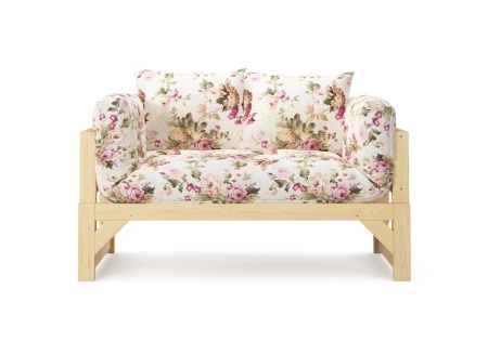 Диван кушетка Амбер бежевый с цветами