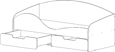 Детская Кровать Юнга-8 МДФ/Разные Цвета