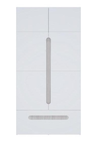 Шкаф 2х-Створчатый с Ящиком Палермо МДФ Ясень Шимо Светлый/ фасад Белый Глянец