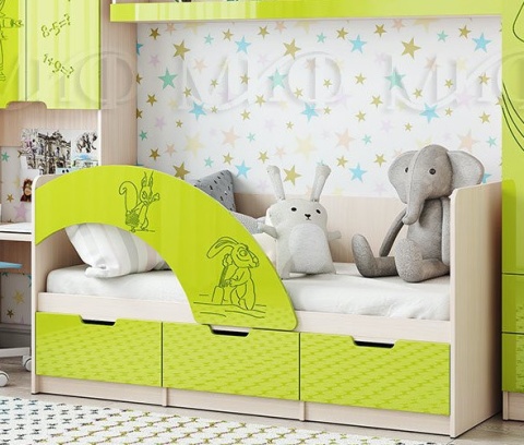 Кровать Юниор-3 Разные Цвета и Рисунок/Ш-1635 мм x Г-850 мм х В-800 мм